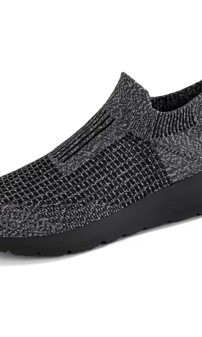 外贸LARRIE 灰色弹力舒适运动鞋，飞织运动鞋，男女同款