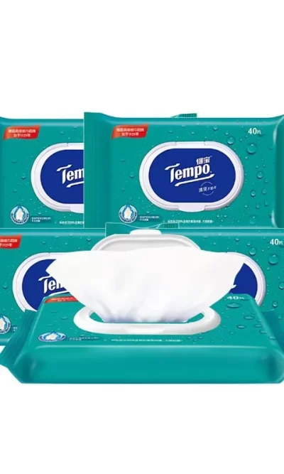 得宝卫生湿巾，高效杀菌，温和不刺激。抽取式，带密封盖，40片/包